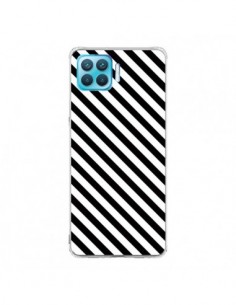 Coque Oppo Reno4 Lite Bonbon Candy Noire et Blanche Rayée...