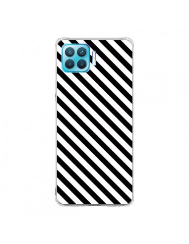 Coque Oppo Reno4 Lite Bonbon Candy Noire et Blanche Rayée - Nico