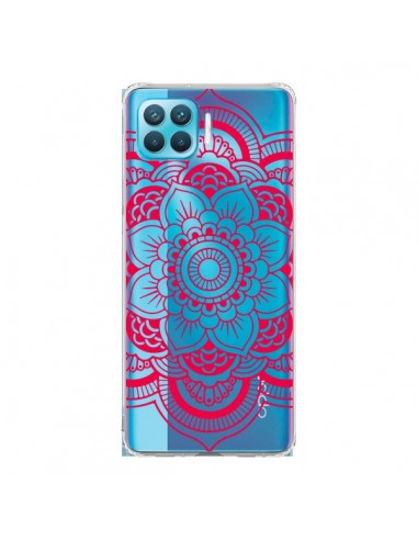 Coque Oppo Reno4 Lite Mandala Rose Fushia Azteque Transparente - Nico