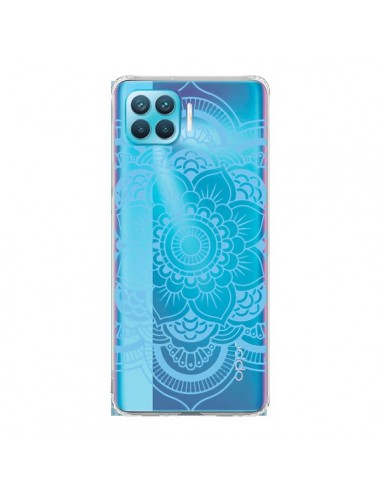 Coque Oppo Reno4 Lite Mandala Bleu Azteque Transparente - Nico