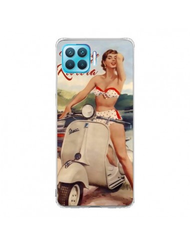 Coque Oppo Reno4 Lite Pin Up With Love From the Riviera Vespa Vintage - Nico