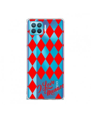 Coque Oppo Reno4 Lite I Love Monaco et Losange Rouge - Nico