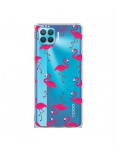 Coque Oppo Reno4 Lite flamant Rose et Flamingo...