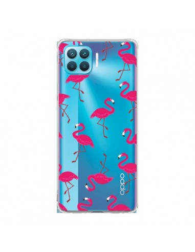 Coque Oppo Reno4 Lite flamant Rose et Flamingo Transparente - Nico