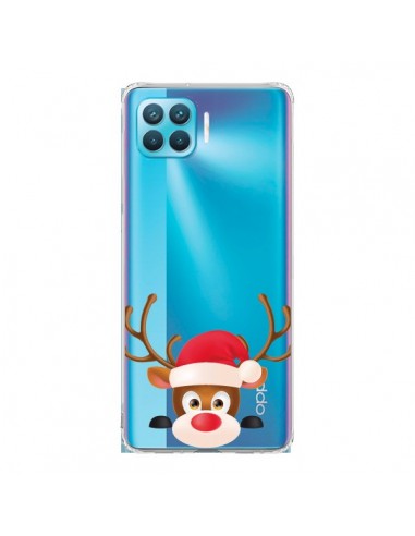 Coque Oppo Reno4 Lite Renne de Noël transparente - Nico