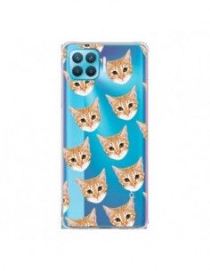 Coque Oppo Reno4 Lite Chats Beige Transparente - Pet...