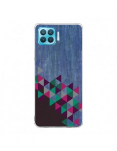 Coque Oppo Reno4 Lite Wood Bois Azteque Triangles...