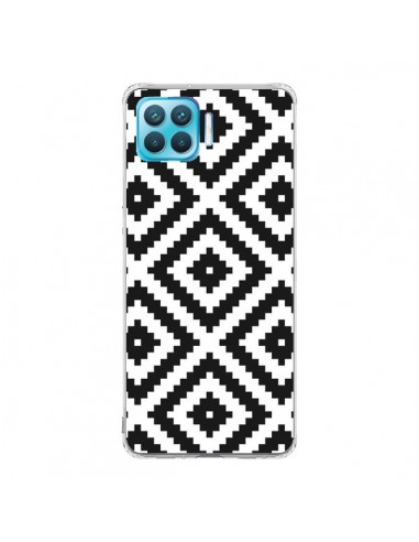 Coque Oppo Reno4 Lite Diamond Chevron Black and White - Pura Vida