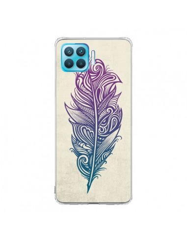 Coque Oppo Reno4 Lite Feather Plume Arc En Ciel - Rachel Caldwell