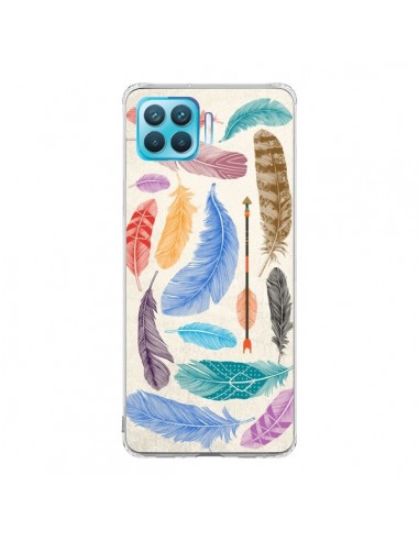 Coque Oppo Reno4 Lite Feather Plumes Multicolores - Rachel Caldwell