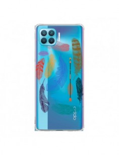 Coque Oppo Reno4 Lite Plume Feather Couleur Transparente...