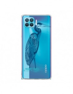Coque Oppo Reno4 Lite Heron Blue Oiseau Transparente -...