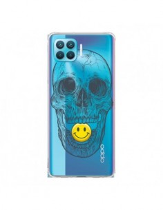 Coque Oppo Reno4 Lite Tête de Mort Smiley Transparente -...