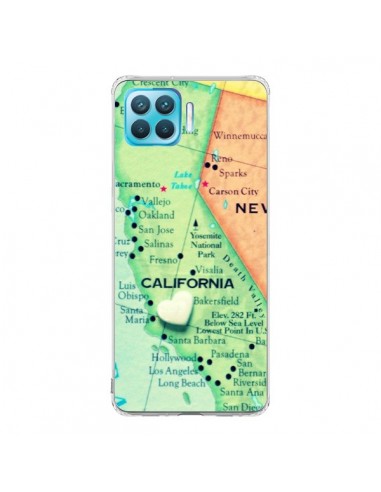 Coque Oppo Reno4 Lite Carte Map Californie - R Delean