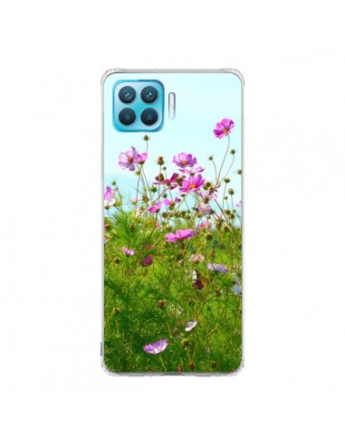 Coque Oppo Reno4 Lite Fleurs Roses Champ - R Delean