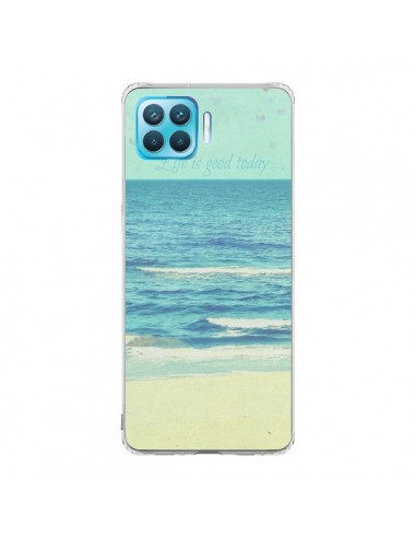 Coque Oppo Reno4 Lite Life good day Mer Ocean Sable Plage Paysage - R Delean