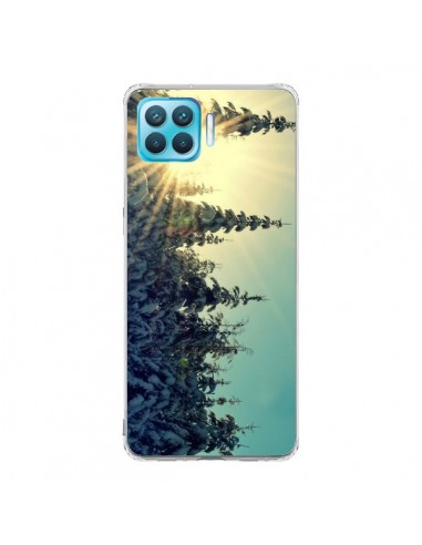 Coque Oppo Reno4 Lite Hiver Paysage Neige Montagnes Sapins Ski - R Delean