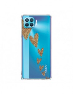 Coque Oppo Reno4 Lite Coeur Falling Gold Hearts...