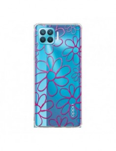 Coque Oppo Reno4 Lite Flower Garden Pink Fleur...