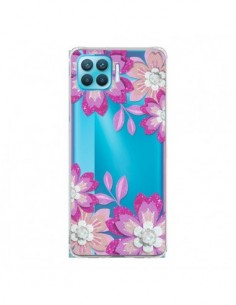 Coque Oppo Reno4 Lite Winter Flower Rose, Fleurs d'Hiver...