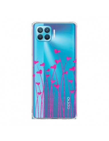 Coque Oppo Reno4 Lite Love in Pink Amour Rose Fleur Transparente - Sylvia Cook