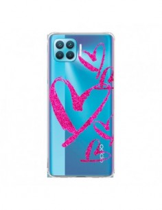 Coque Oppo Reno4 Lite Pink Heart Coeur Rose Transparente...