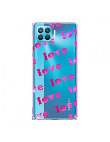 Coque Oppo Reno4 Lite Pink Love Rose Transparente - Sylvia Cook