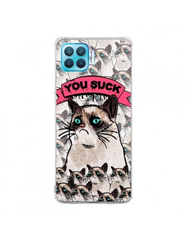 Coque Oppo Reno4 Lite Chat Grumpy Cat - You Suck - Sara Eshak