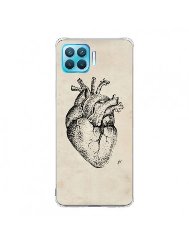 Coque Oppo Reno4 Lite Coeur Vintage - Tipsy Eyes