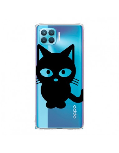 Coque Oppo Reno4 Lite Chat Noir Cat Transparente - Yohan B.