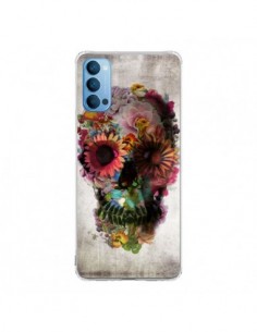 Coque Oppo Reno4 Pro 5G Skull Flower Tête de Mort - Ali...