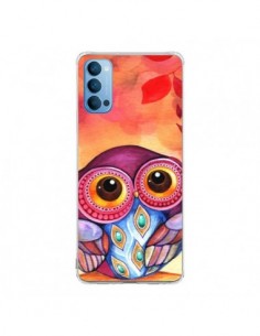 Coque Oppo Reno4 Pro 5G Chouette Feuilles Automne - Annya...