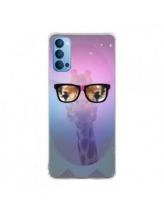 Coque Oppo Reno4 Pro 5G Girafe Geek à Lunettes - Aurelie...