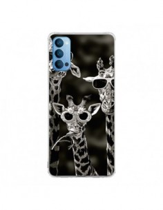 Coque Oppo Reno4 Pro 5G Girafe Swag Lunettes Familiy...