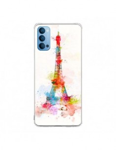 Coque Oppo Reno4 Pro 5G Paris Tour Eiffel Muticolore -...
