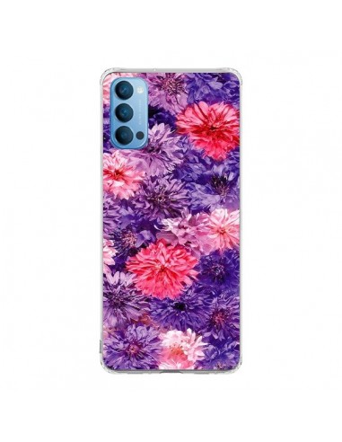 Coque Oppo Reno4 Pro 5G Fleurs Violettes Flower Storm - Asano Yamazaki
