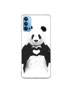 Coque Oppo Reno4 Pro 5G Panda Amour All you need is love...