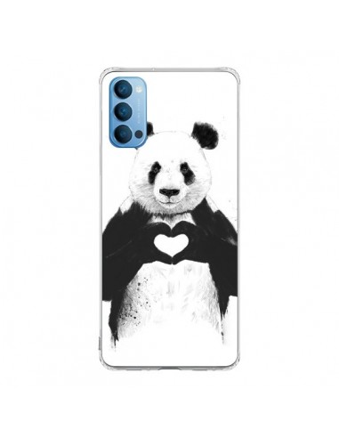 Coque Oppo Reno4 Pro 5G Panda Amour All you need is love - Balazs Solti