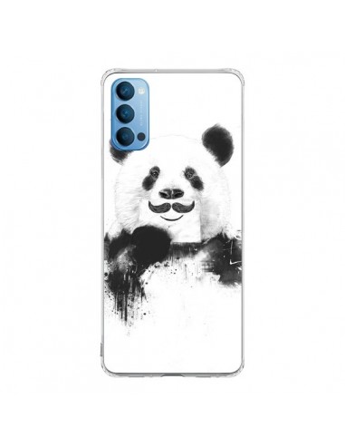 Coque Oppo Reno4 Pro 5G Funny Panda Moustache Movember - Balazs Solti