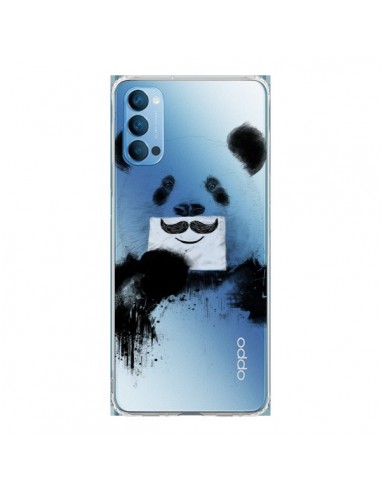 Coque Oppo Reno4 Pro 5G Funny Panda Moustache Transparente - Balazs Solti