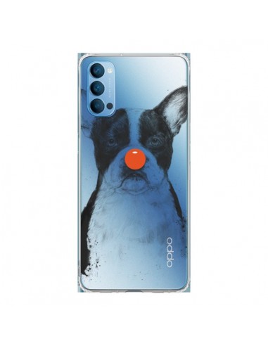 Coque Oppo Reno4 Pro 5G Clown Bulldog Dog Chien Transparente - Balazs Solti