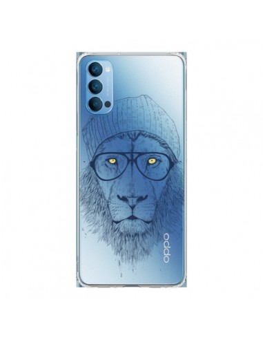 Coque Oppo Reno4 Pro 5G Cool Lion Swag Lunettes Transparente - Balazs Solti