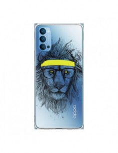 Coque Oppo Reno4 Pro 5G Hipster Lion Transparente -...