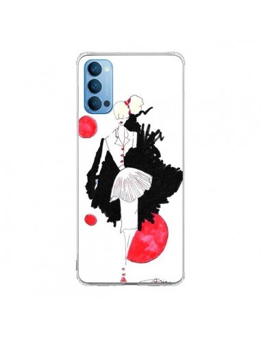 Coque Oppo Reno4 Pro 5G Demoiselle Femme Fashion Mode Rouge - Cécile