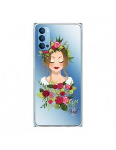 Coque Oppo Reno4 Pro 5G Femme Closed Eyes Fleurs...