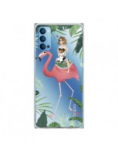 Coque Oppo Reno4 Pro 5G Lolo Love Flamant Rose Chien...