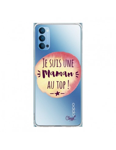 Coque Oppo Reno4 Pro 5G Je suis une Maman au Top Orange Transparente - Chapo