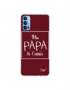 Coque Oppo Reno4 Pro 5G Elu Papa de l'Année Rouge...