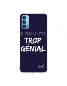 Coque Oppo Reno4 Pro 5G Je suis un Papa trop Génial Bleu...