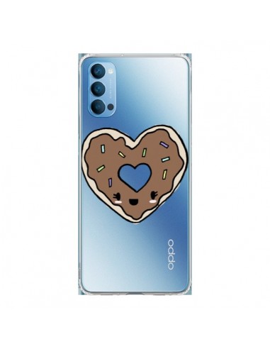 Coque Oppo Reno4 Pro 5G Donuts Heart Coeur Chocolat Transparente - Claudia Ramos